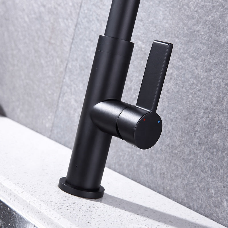 Pull-Out Kitchen Faucet – Single Handle, Matte Black, 18” High-Arc NA-9276-MB