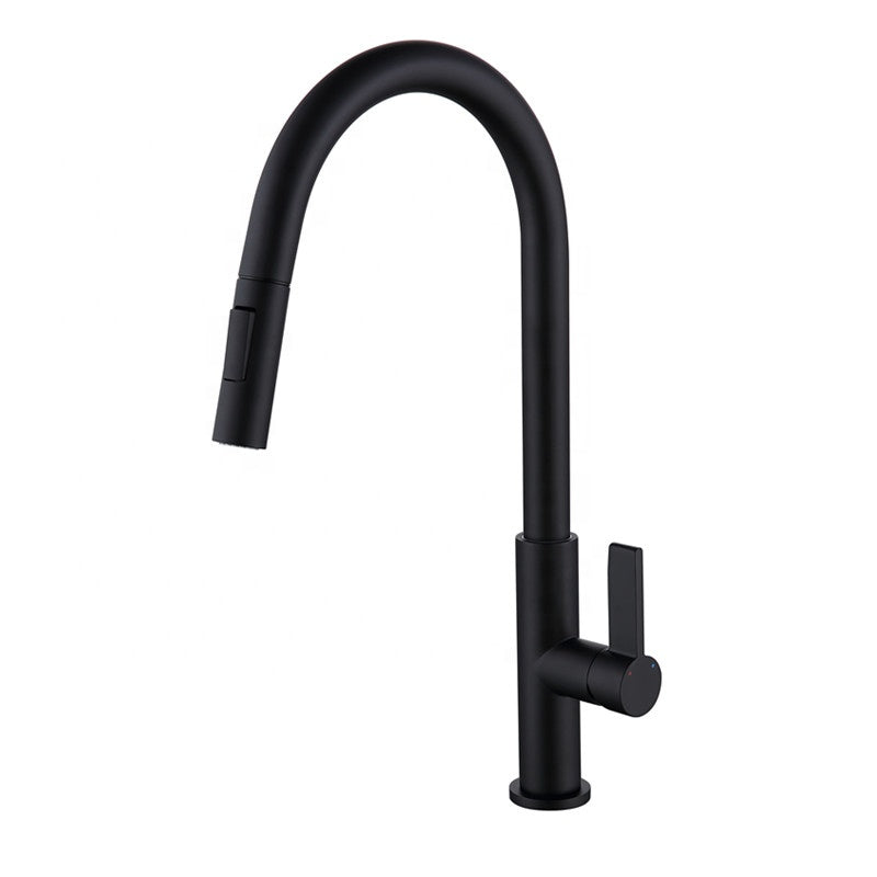 Pull-Out Kitchen Faucet – Single Handle, Matte Black, 18” High-Arc NA-9276-MB