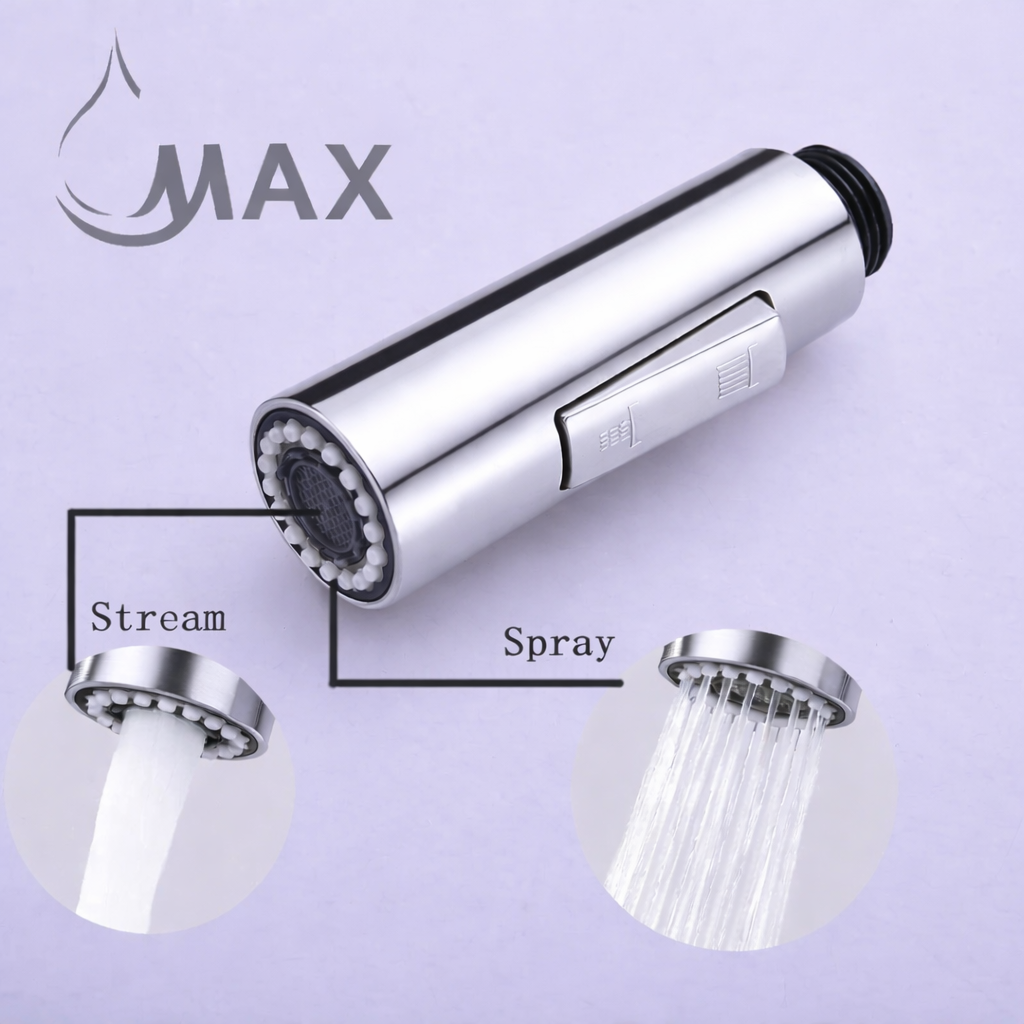 Replacement Kitchen Faucet Nozzle Head – Spray & Stream | Chrome Finish