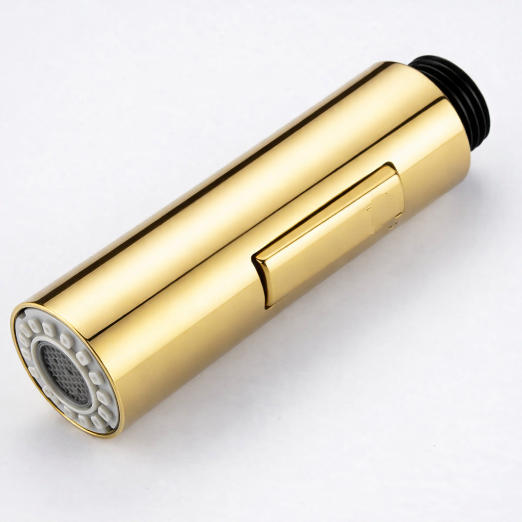 Replacement Kitchen Faucet Nozzle Head – Spray & Stream | Shiny Gold Finish