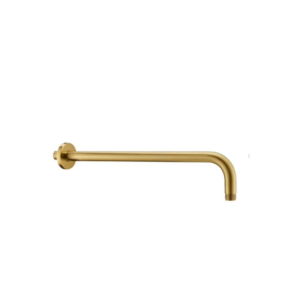 Round Wall Shower Head Arm 16" – Brushed Gold Finish | MAX Faucets HM-115W-BG