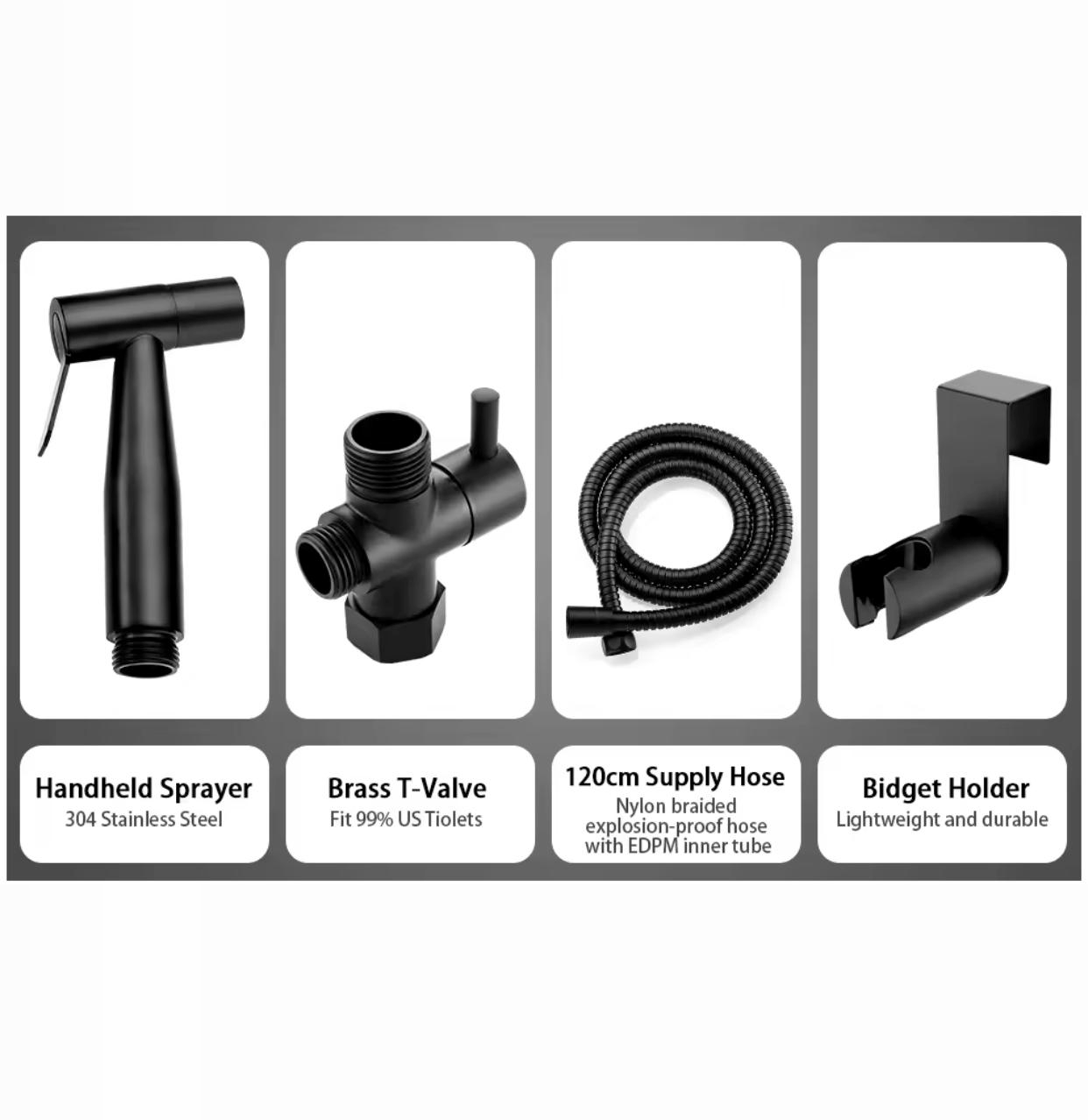 Matte Black Spray Handheld Toilet Bidet