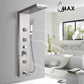 Rainfall Shower Panel System Five Functions with 3 Massage Jets and Handheld Brushed Nickel Finish