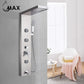 Rainfall Shower Panel System Five Functions with 3 Massage Jets and Handheld Brushed Nickel Finish