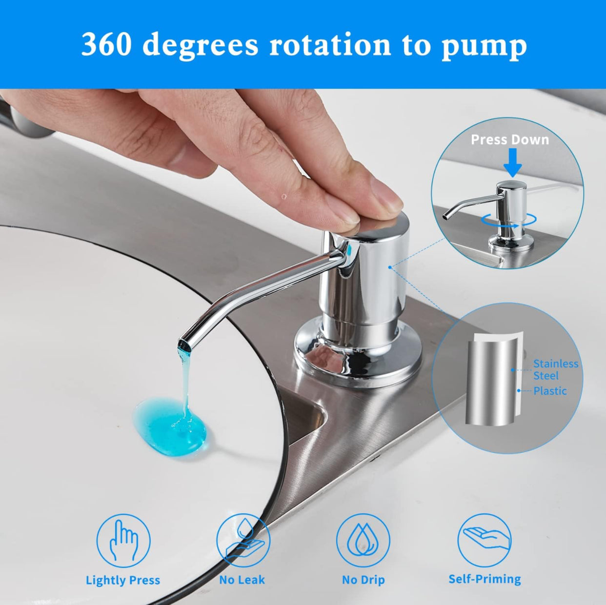 Soap & Lotion Dispenser – Chrome Finish | MAX Faucets MP-12111-C