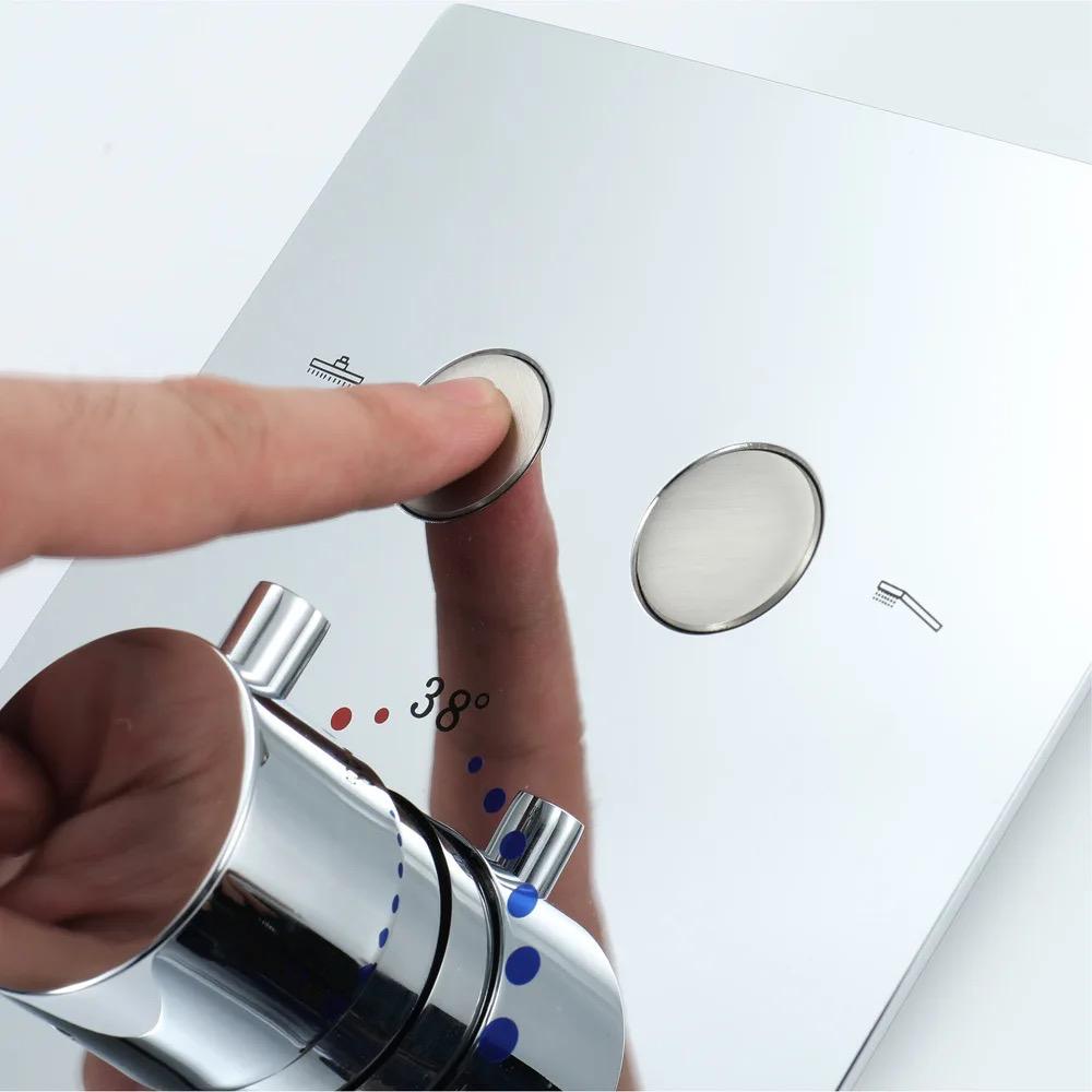 Thermostatic Shower Valve Two Functions With Push-buttons Pressure Balance Valve Chrome Finish YM-MC7122TH-C