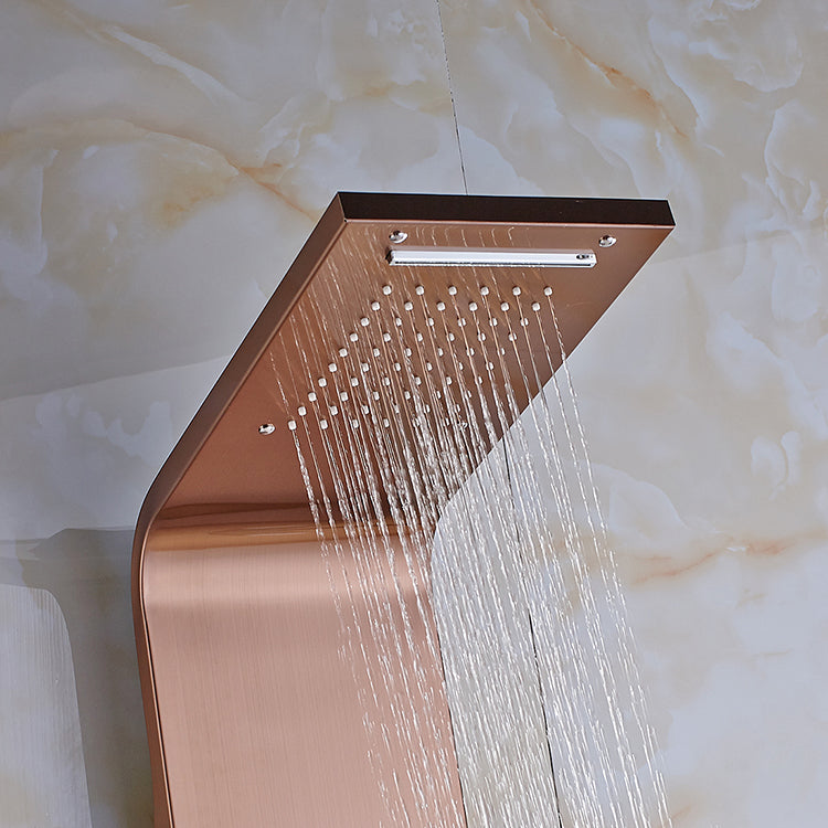 Thermostatic Waterfall Shower Panel System with Massage Jets and Handheld Shower | Rose Gold Finish BM-SP104-RG