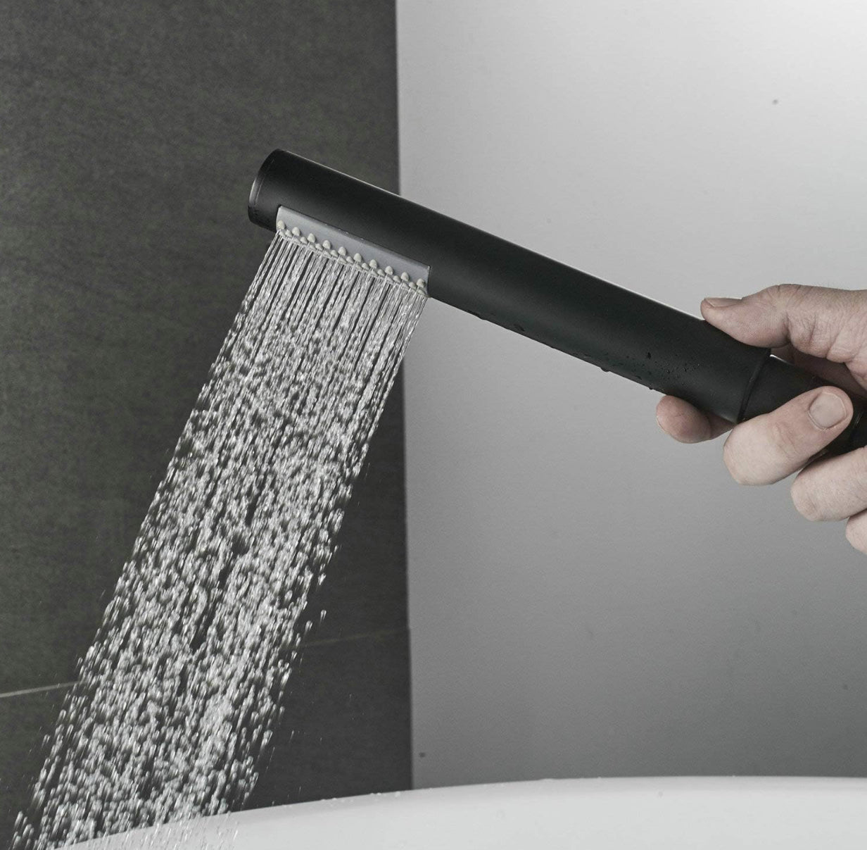 Tub Filler Faucet Single Handle Floor Mount With Rough-In And Handheld Matte Black Finish