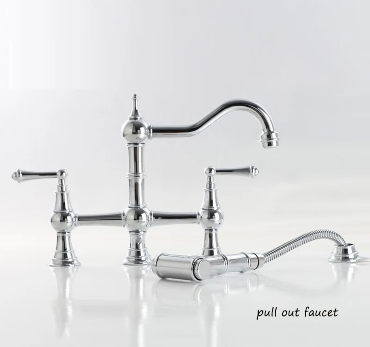 Two-Handle Kitchen Faucet with Spray Pull-Out Chrome