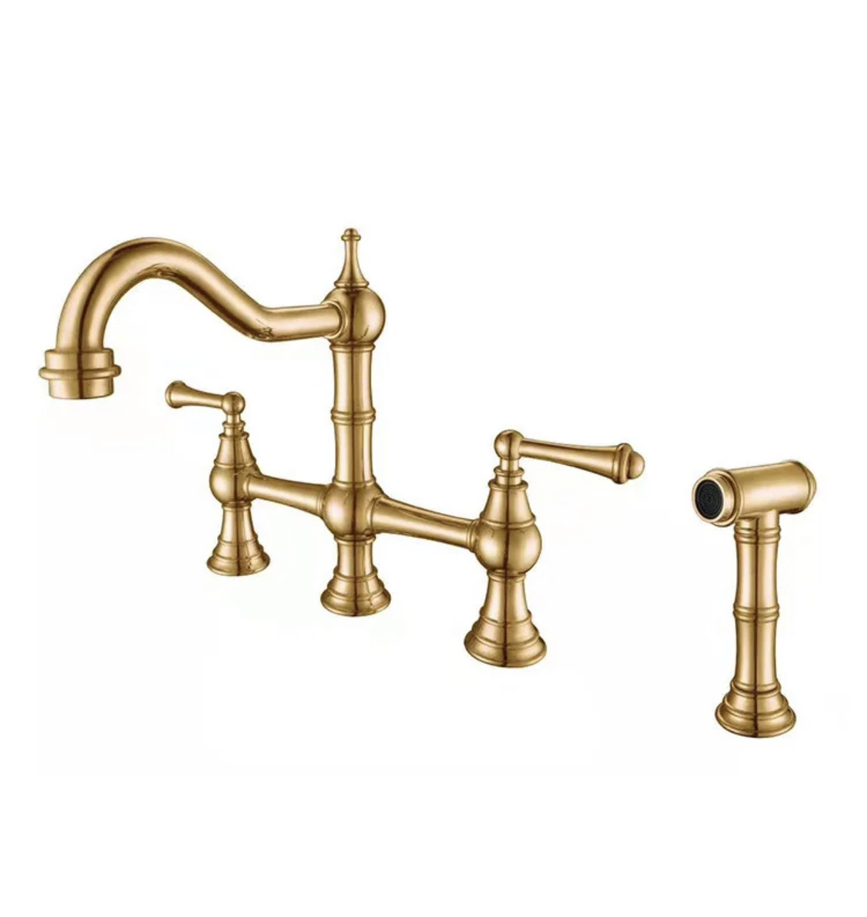 Two Handle Kitchen Faucet with Spray Pull-Out