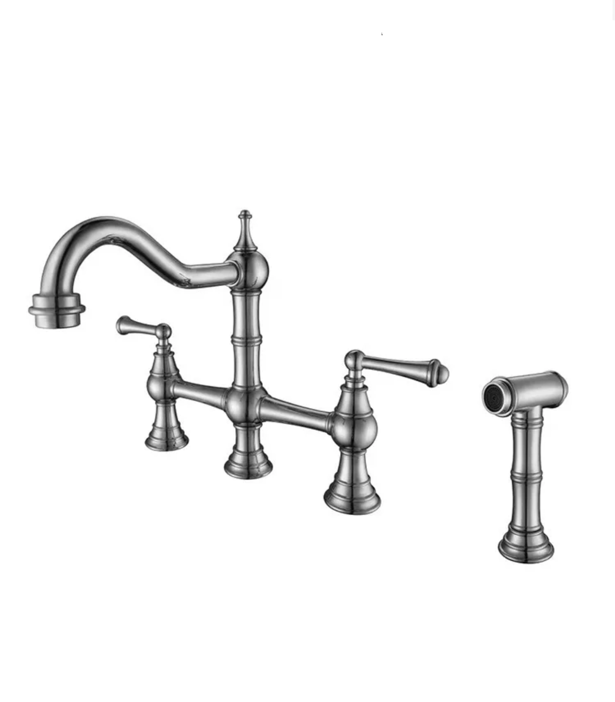 Two Handle Kitchen Faucet with Spray Pull-Out Brushed Nickel