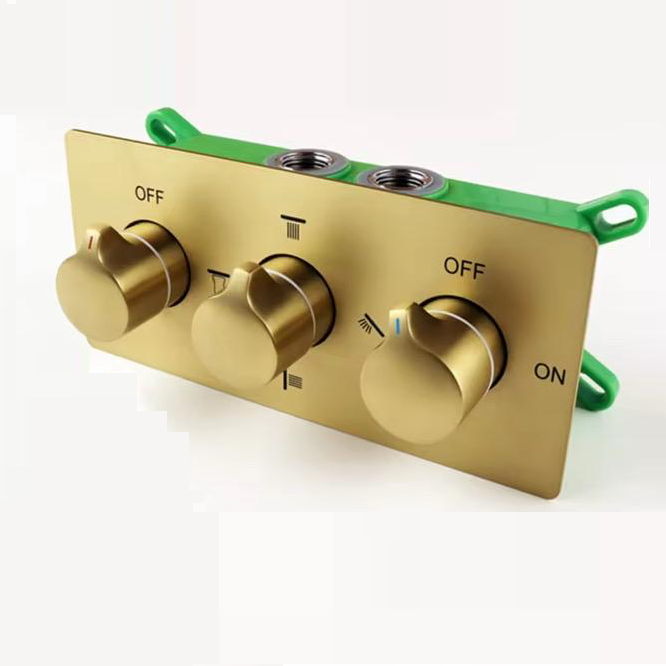 Four-Function Pressure Balance Shower Valve Brushed Gold