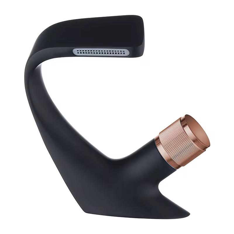 MAX Faucets® Side Knob Waterfall Bathroom Faucet – Matte Black with Rose Gold Accent