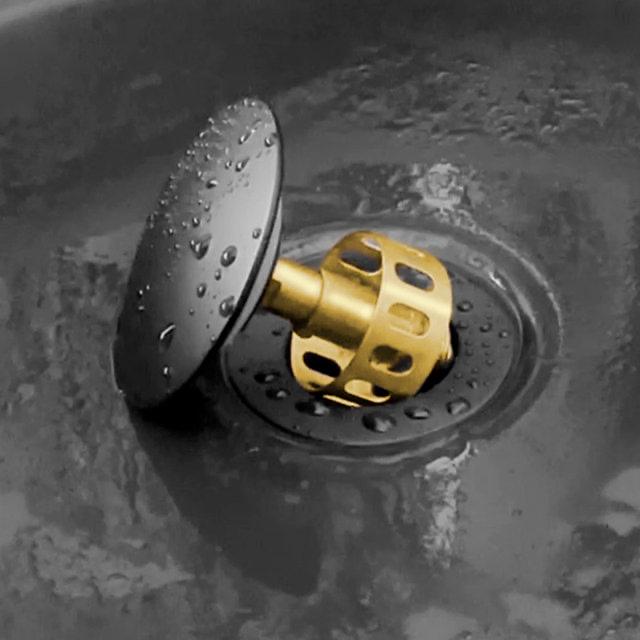 MAX Faucets | Solid Brass Pop-Up Bathroom Sink Drain Without Overflow – Matte Black Finish