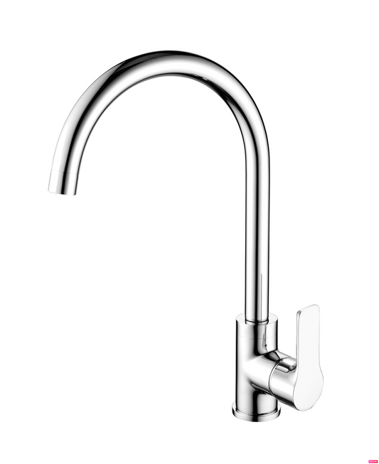 Single Handle Swivel Kitchen Faucet 14" In Brushed Nickel Finish