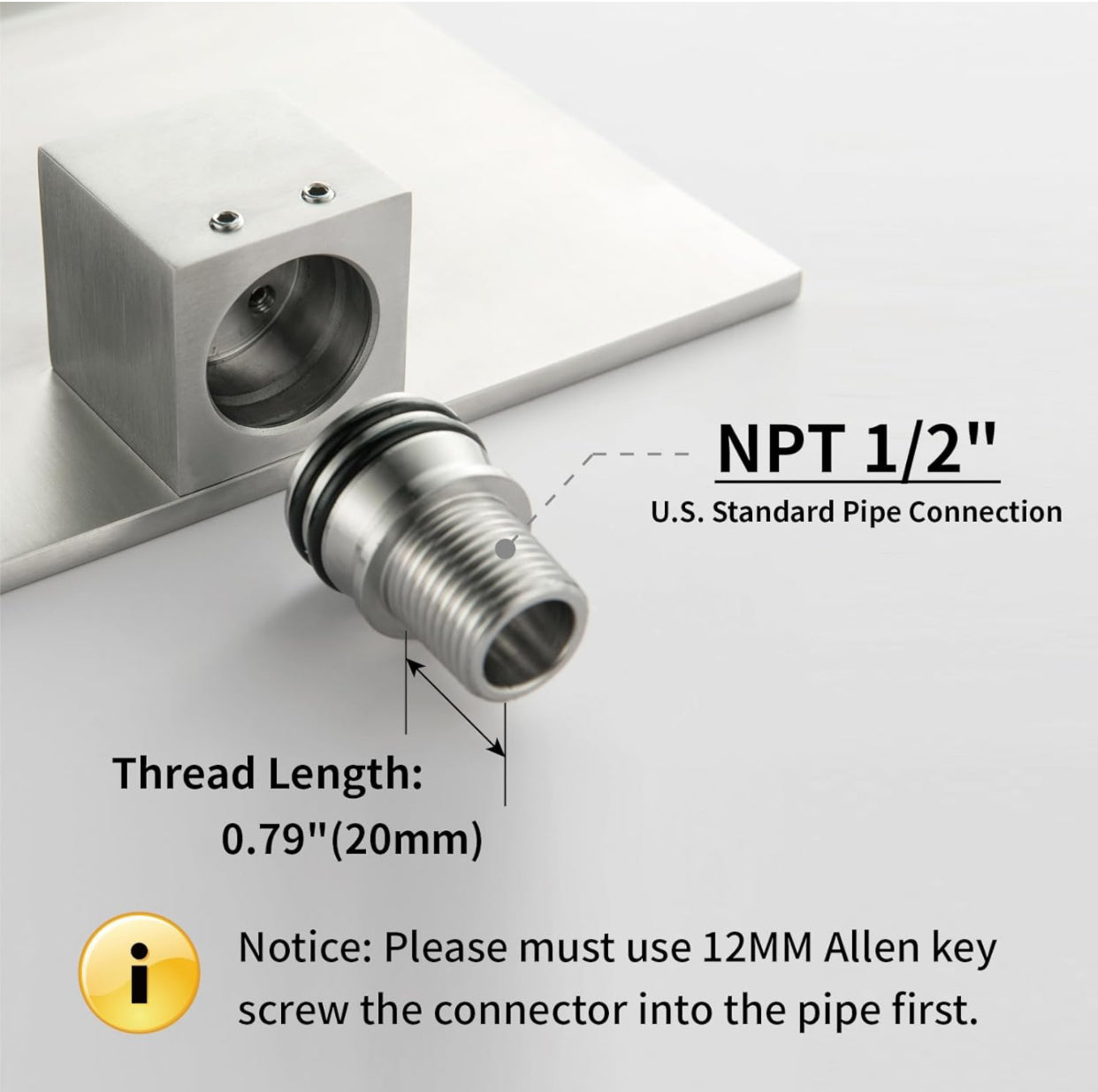 MAX Faucets Wall mounted brushed nickel tub filler spout side profile for modern bathrooms