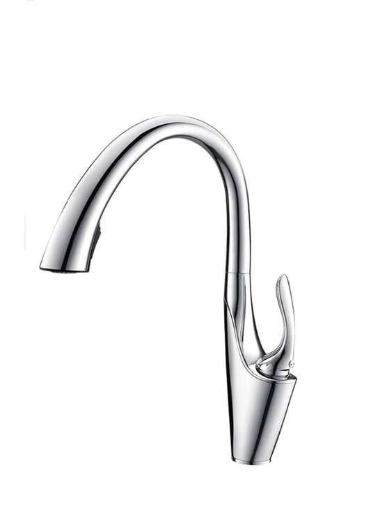 Smart Touch Gooseneck Kitchen Faucet Single Handle Pull-Out Chrome Finish
