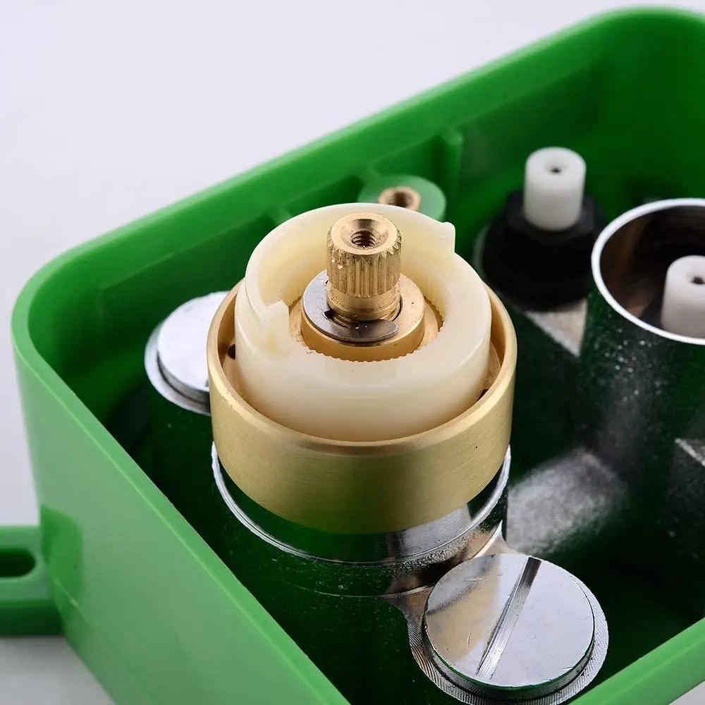 Pressure Balance Thermostatic Shower Valve With Push Buttons Three Functions Brushed Gold