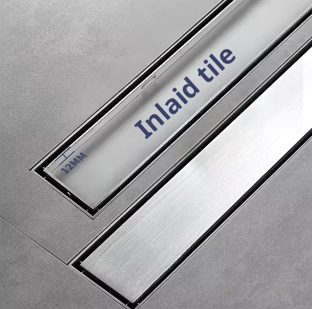 Linear Shower Drain with Cover 12 Inches Brushed Nickel