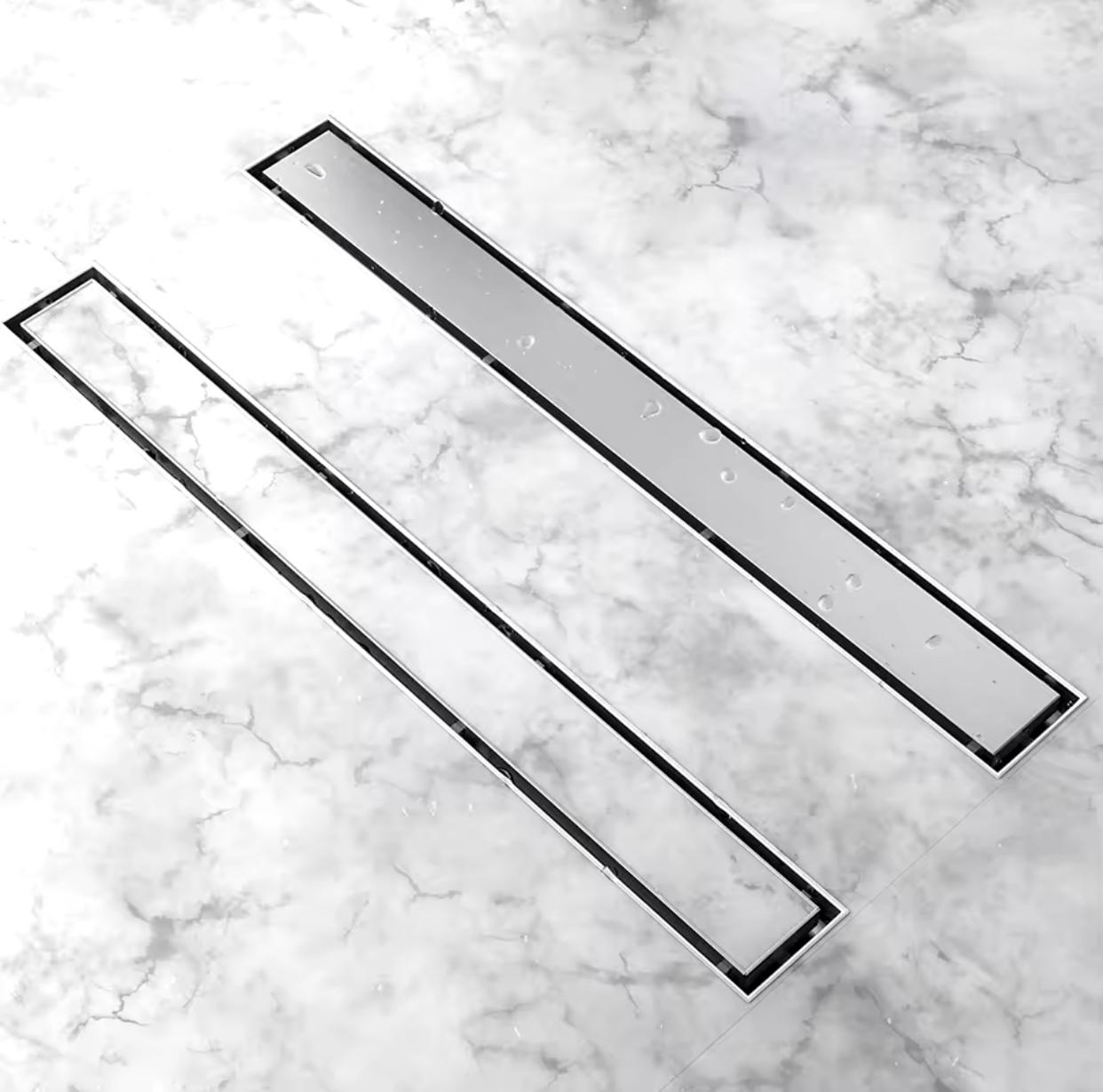 MAX Faucets | 18-Inch Brushed Nickel Linear Shower Drain with Cover – Premium Drainage Solution