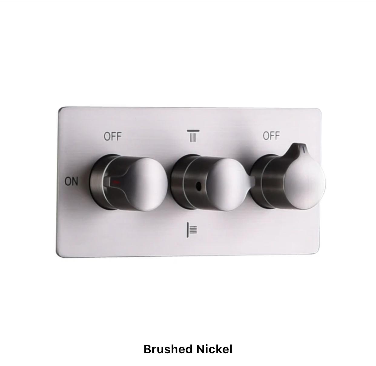 MAX Faucets 4 Function Shower System Set – with Waterfall & Rainfall Showerhead (Brushed Nickel)