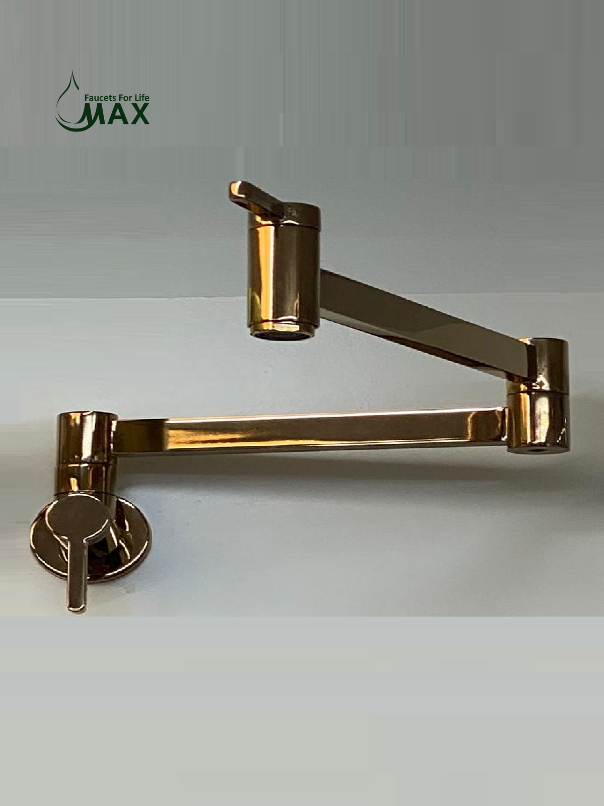 Pot Filler Faucet Double Handle Classic Wall Mounted 20" With Accessories Rose Gold Finish