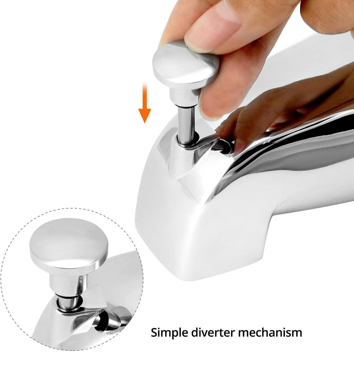 MAX Faucets | Tub Filler Spout 5" With Diverter - Chrome