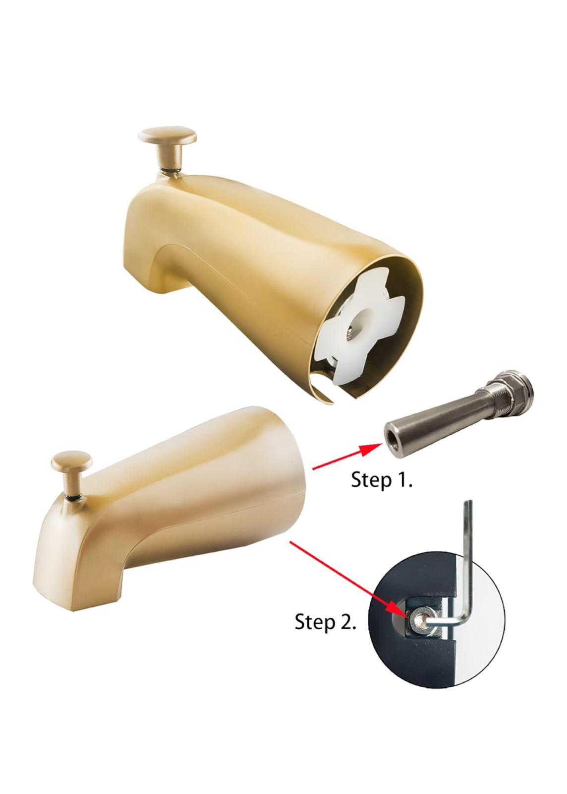 MAX Faucets | Tub Filler Spout 5" With Diverter - Brushed Gold
