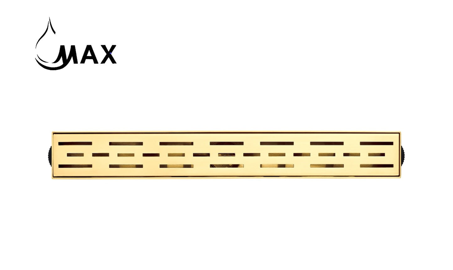 Linear Shower Drain with Cover 24 Inches Brushed Gold