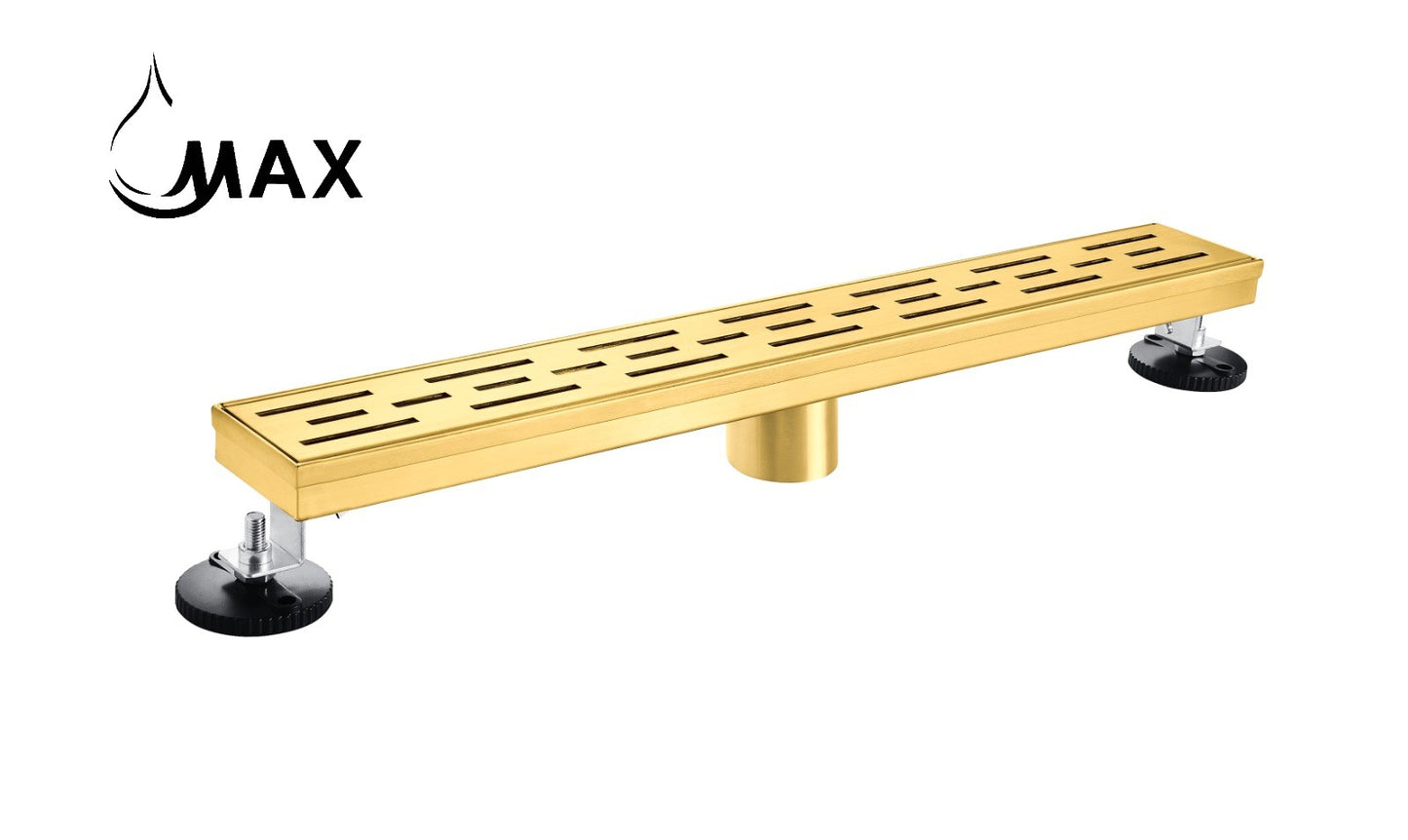 Linear Shower Drain with Cover 18 Inches Brushed Gold