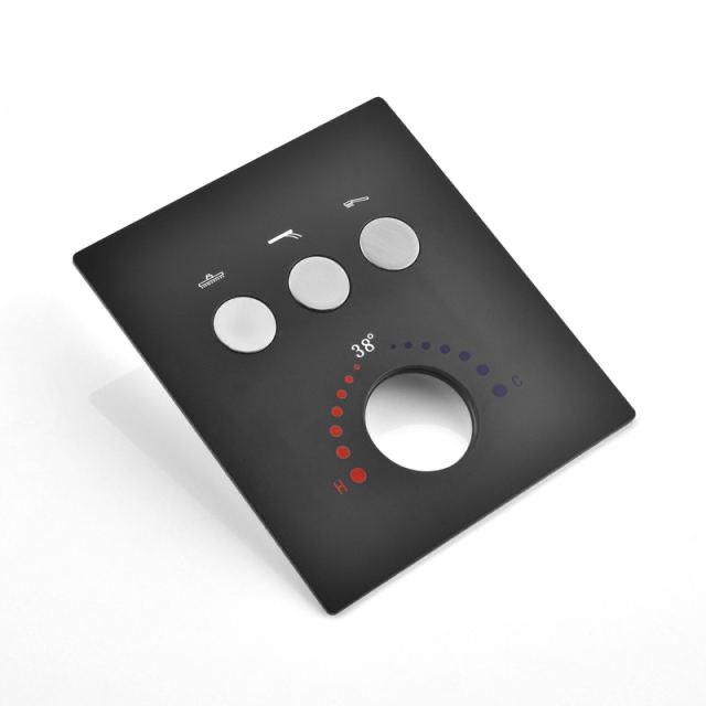 Push Buttons Pressure Balance Thermostatic Shower Valve Matte Black