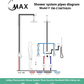 Ceiling Thermostatic Shower System Three Function Handheld With 6 Body Jets and Valve Brushed Gold Finish