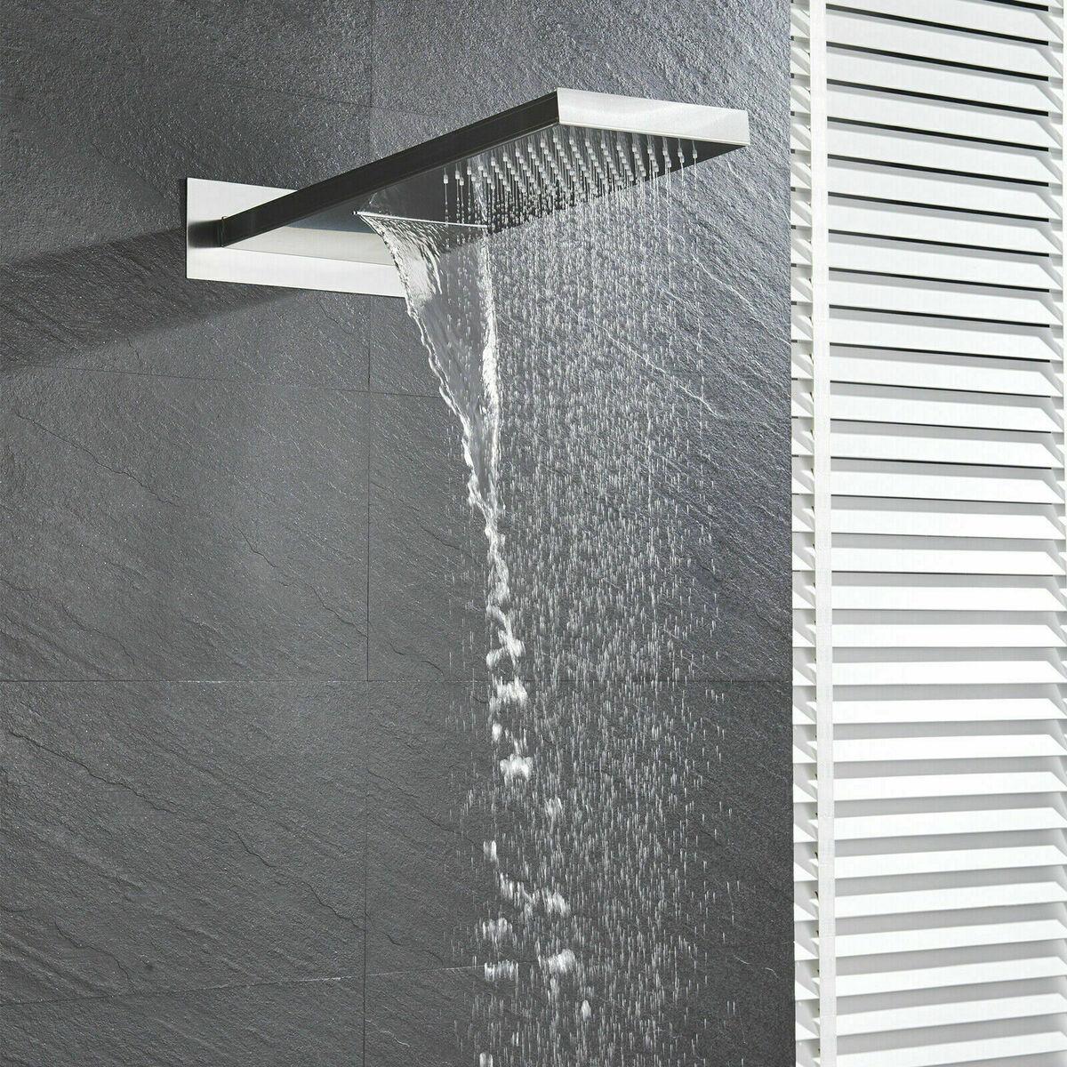 MAX Faucets 3-Function Waterfall & Rainfall Shower System with Handheld – Brushed Nickel