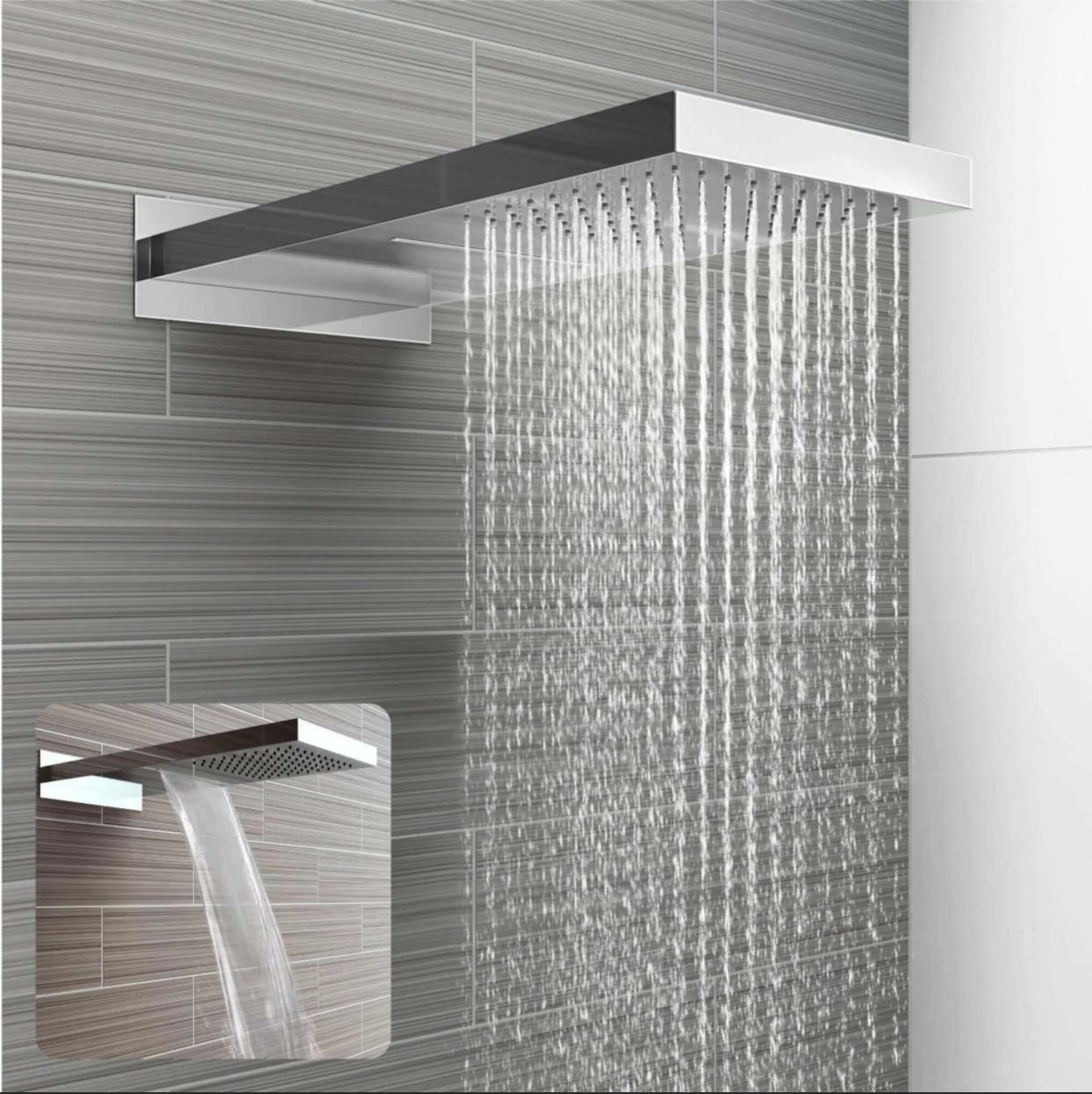 MAX Faucets 3-Function Waterfall & Rainfall Shower System with Handheld – Chrome