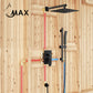 Square Wall Mounted Shower System Two Functions With Hand-Held Slide Bar Matte Black Finish