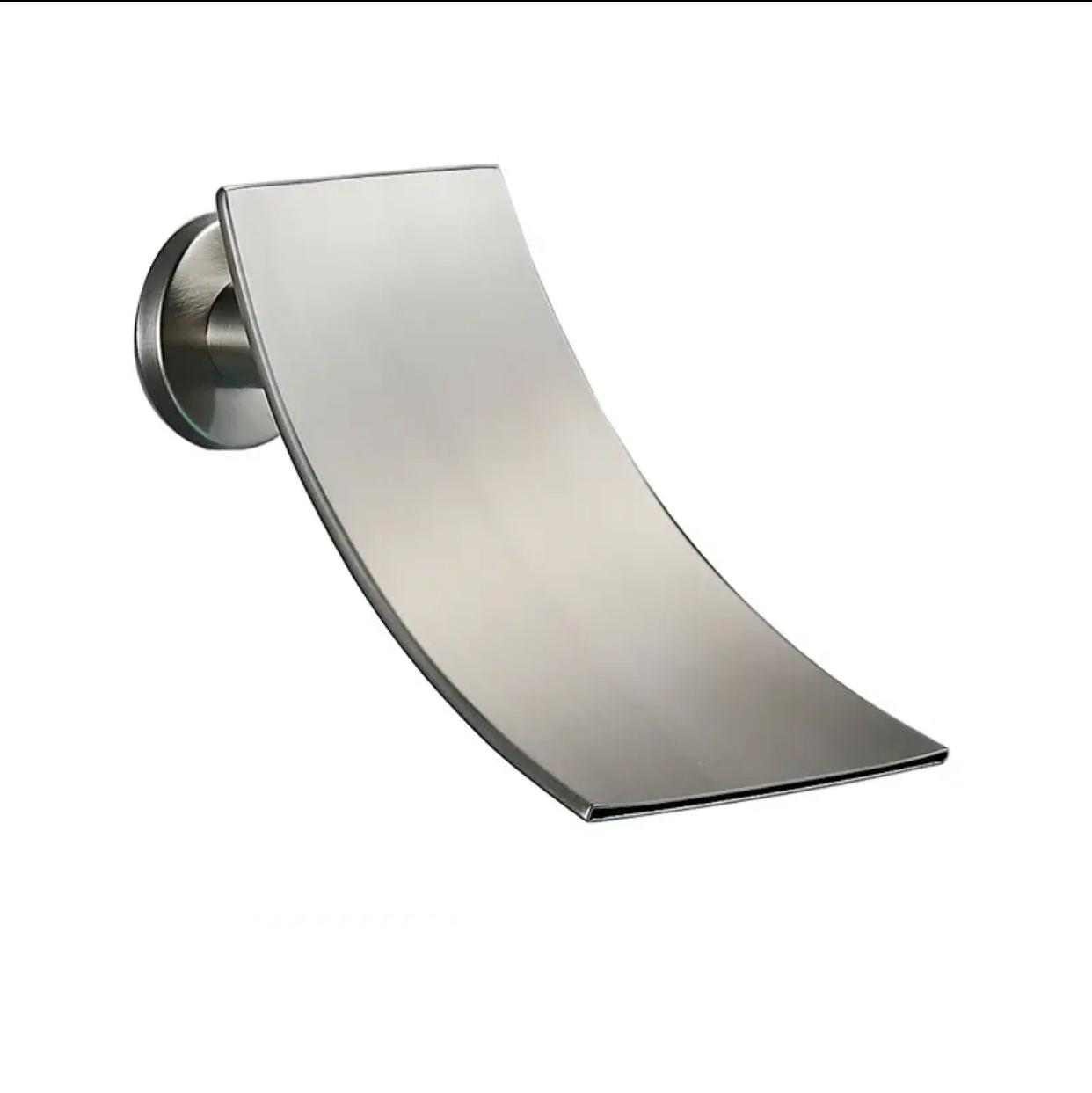 Waterfall Tub Filler Spout | Wall Mounted | Brushed Nickel Finish