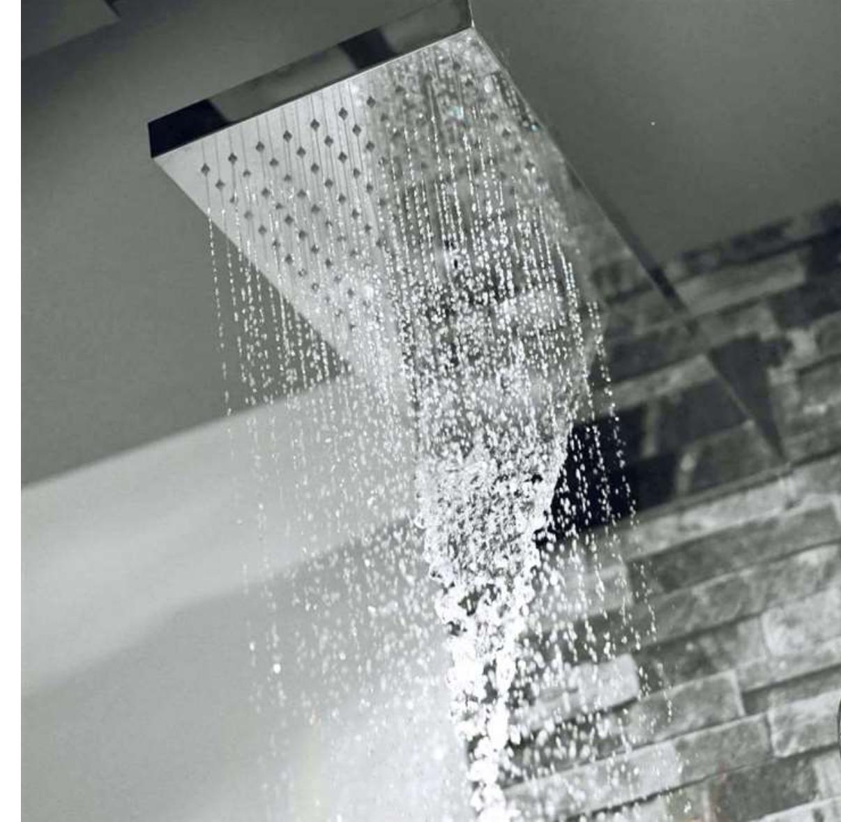MAX Faucets 22" High-Pressure Shower Head – 2-Function Square Design, Chrome Finish