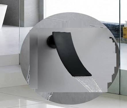 Waterfall Tub Filler Spout | Wall Mounted | Matte Black Finish