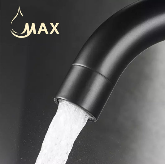 Bathroom Faucet Side Handle Swivel Spout Matte Black Finish