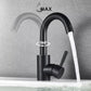 Bathroom Faucet With Pop-UP Drain Side Handle Matte Black Finish