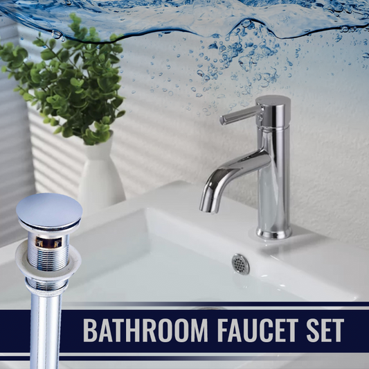 Single Handle Bathroom Faucet With Pop-UP Drain Chrome Finish