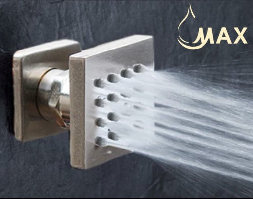 brushed nickel body jets for a luxury spa-inspired shower experience