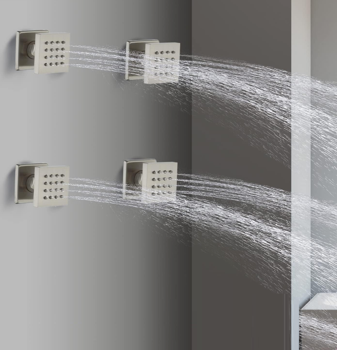 Adjustable body jets for MAX Faucets thermostatic shower system