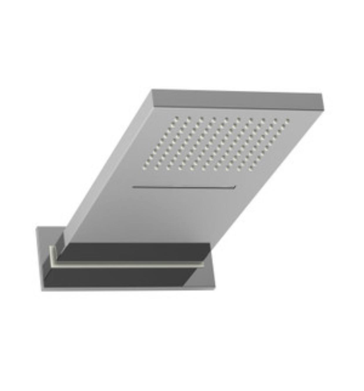 Brushed nickel rainfall shower head with wide coverage spray