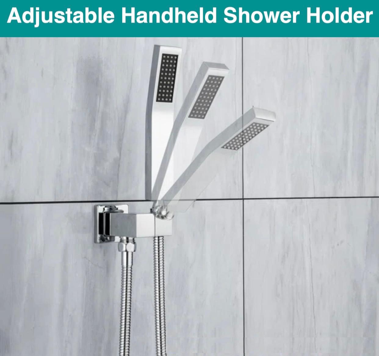 Chrome handheld shower wand included with MAX Faucets shower system