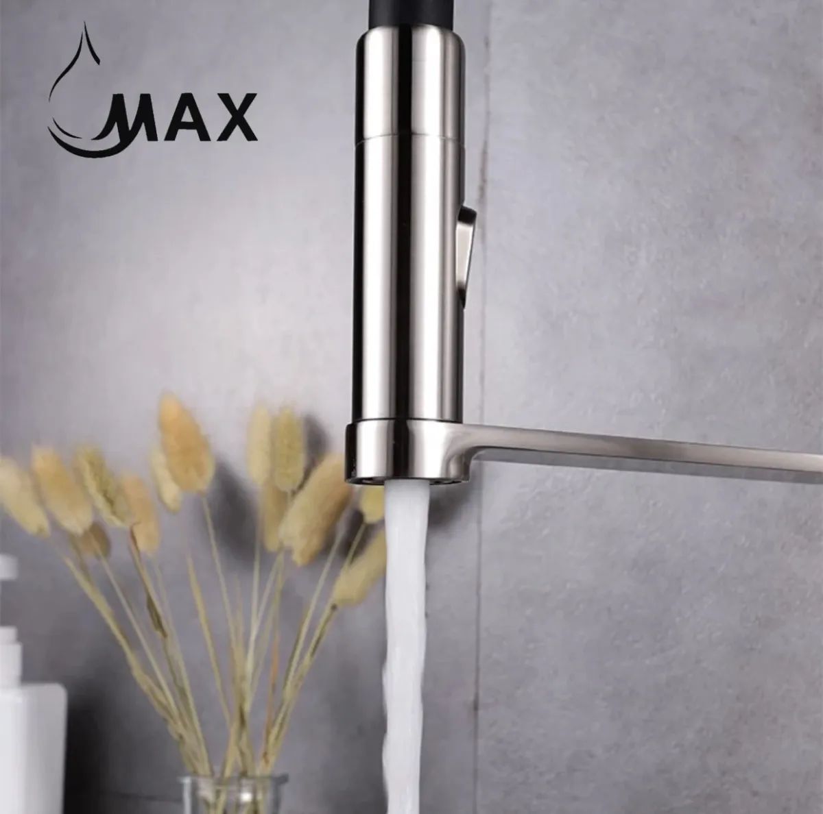 Pull-Down Kitchen Faucet Single Handle Flexible Rubber 18''