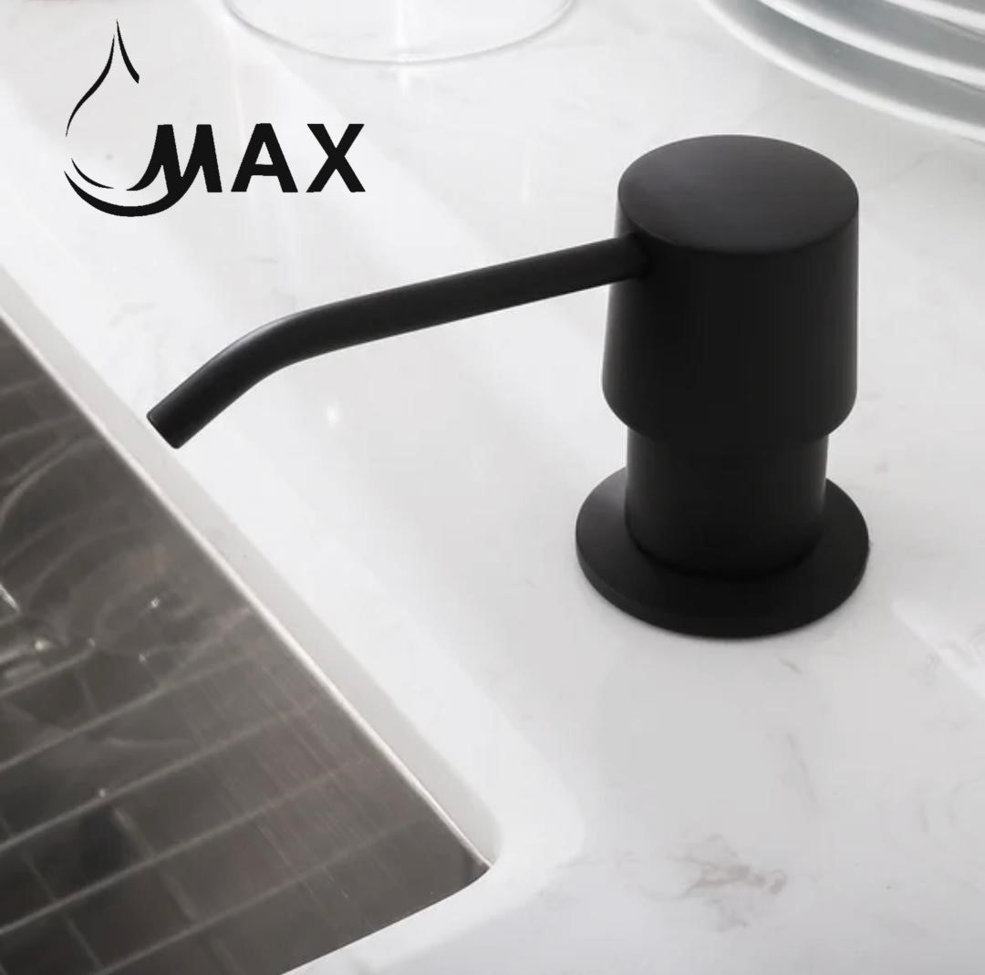 Flexible Pulldown Kitchen Faucet With Soap Dispenser And LED Light Pot Filler 19" Matte Black