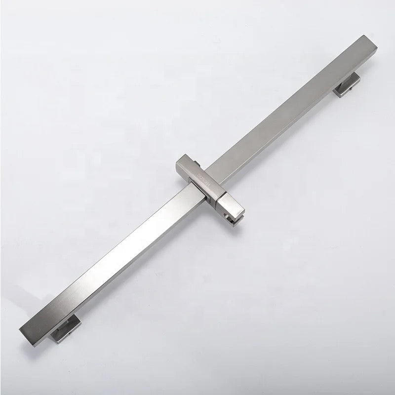 Brushed nickel handheld shower with adjustable slide bar system