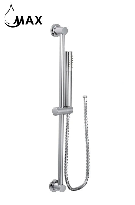 Shower Slide Bar with Handheld Head Adjustable Wall Mounted Chrome Finish