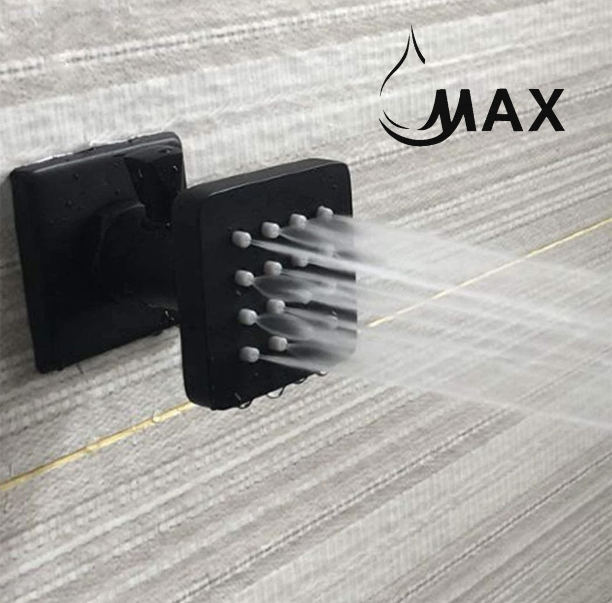 Rainfall Shower Body Jet Massage with Off Position – Matte Black Finish | MAX Faucets